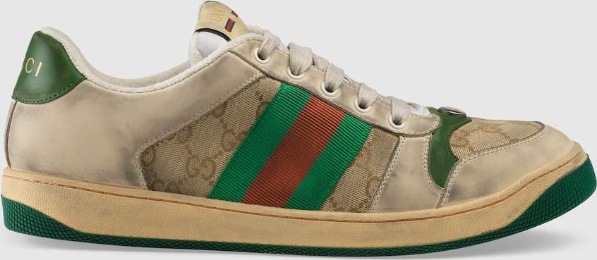 Gucci Screener GG Leather Trimmed Sneaker